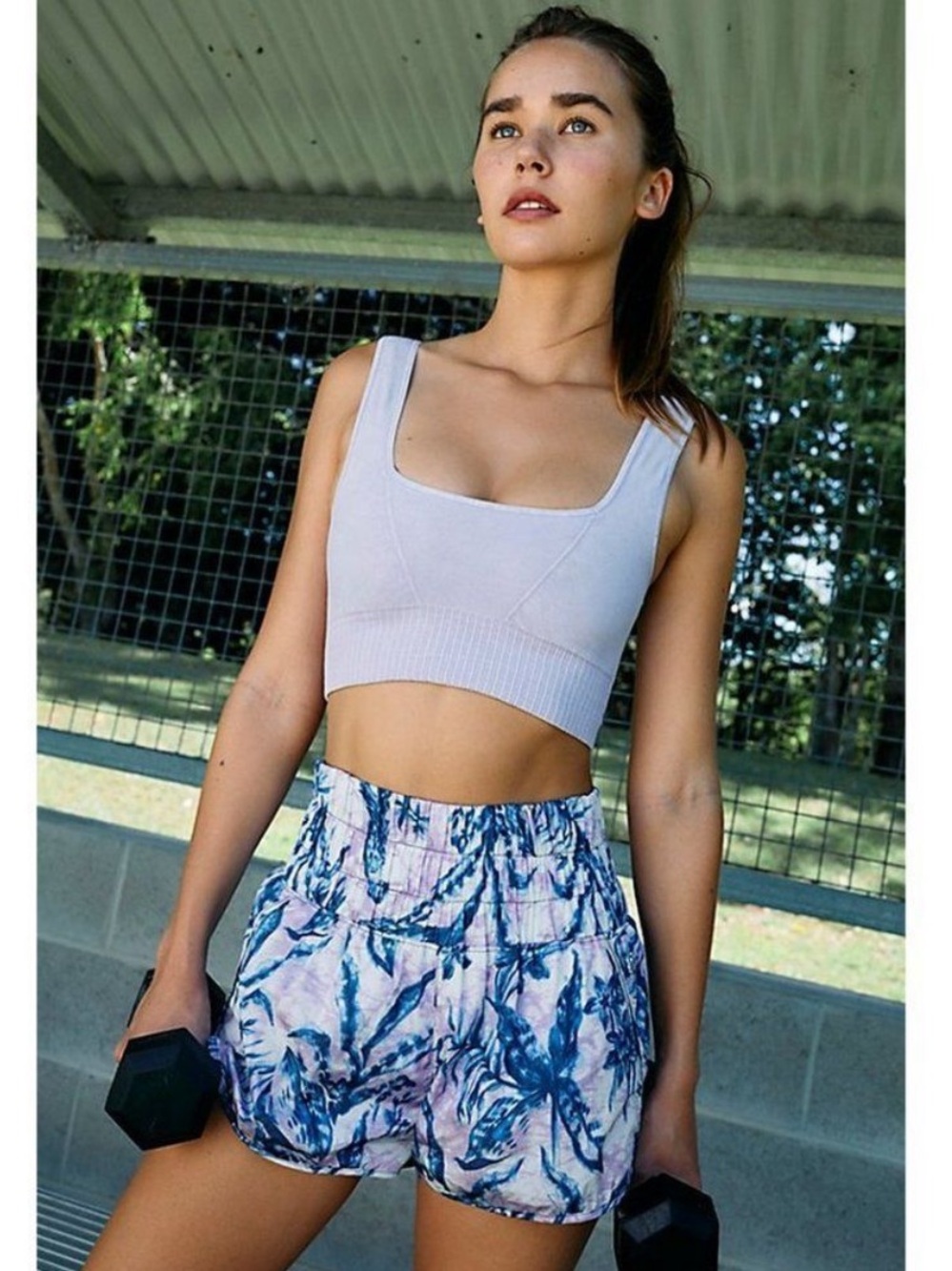 NWT Free People Movement The Way Home Short Tropical Print SZ Small Running Gym